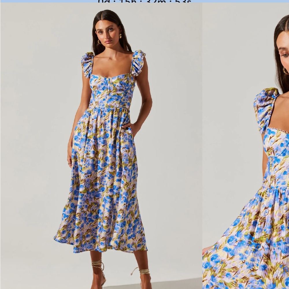 ASTR The Label Wedelia Floral Bustier Midi Dress